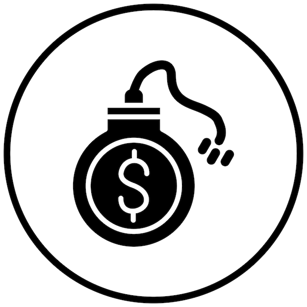 Estilo del icono de la deuda de diseño vectorial