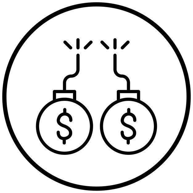 Estilo del icono de la deuda de diseño vectorial