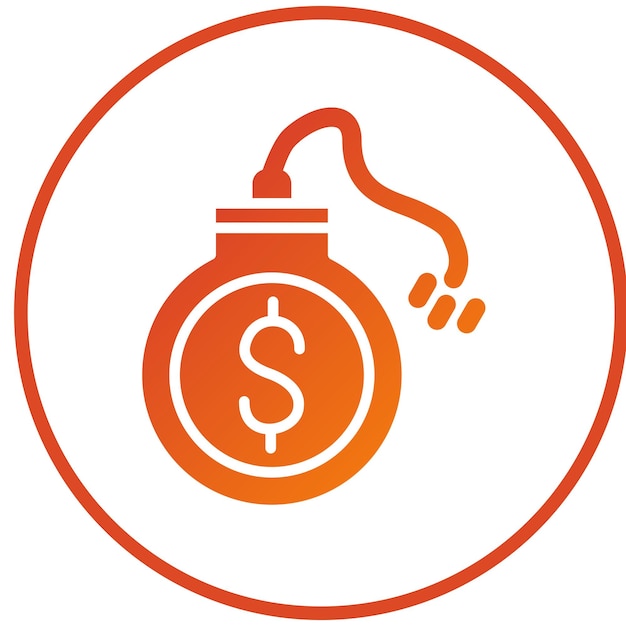 Estilo del icono de la deuda de diseño vectorial