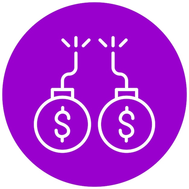 Estilo del icono de la deuda de diseño vectorial