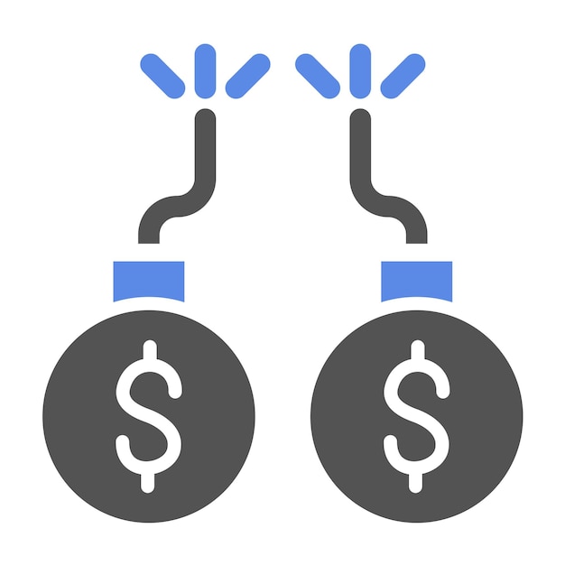 Estilo del icono de la deuda de diseño vectorial