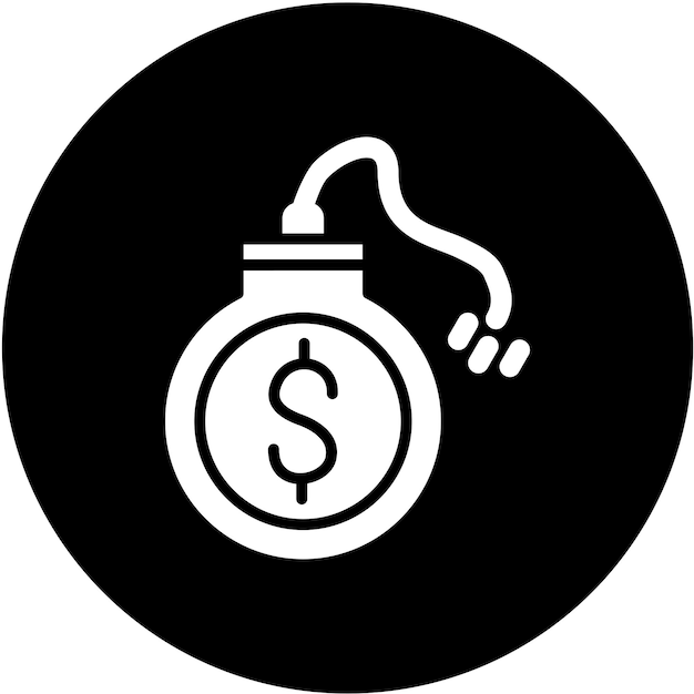 Estilo del icono de la deuda de diseño vectorial