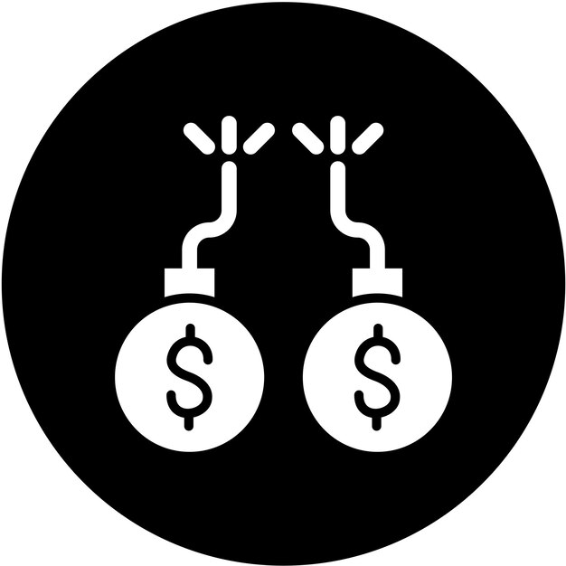 Estilo del icono de la deuda de diseño vectorial