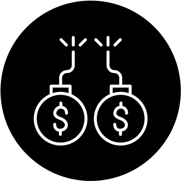 Estilo del icono de la deuda de diseño vectorial