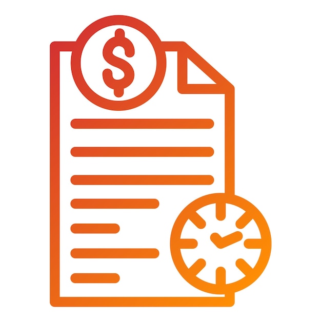 Estilo del icono de la deuda a largo plazo de diseño vectorial