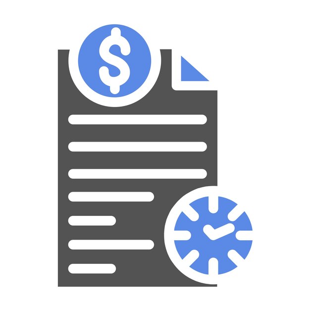 Estilo del icono de la deuda a largo plazo de diseño vectorial