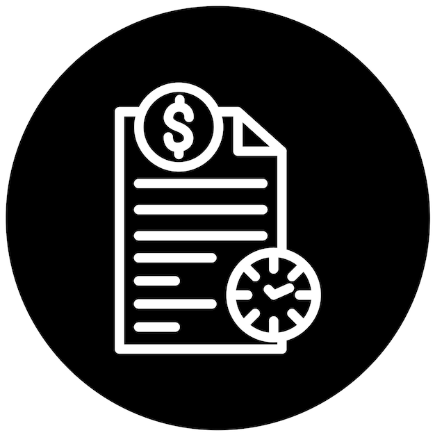 Estilo del icono de la deuda a largo plazo de diseño vectorial