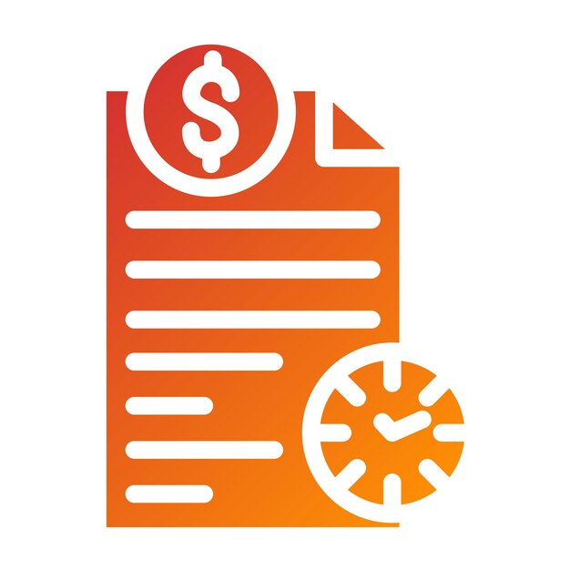 Estilo del icono de la deuda a largo plazo de diseño vectorial