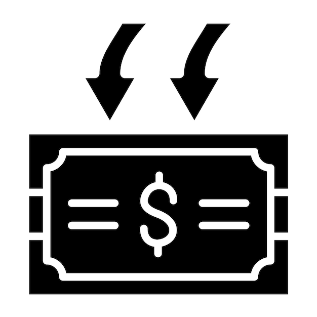 Estilo del icono de devolución de dinero de diseño vectorial