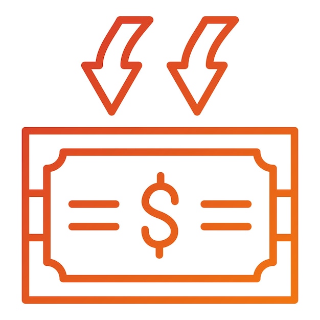 Estilo del icono de devolución de dinero de diseño vectorial