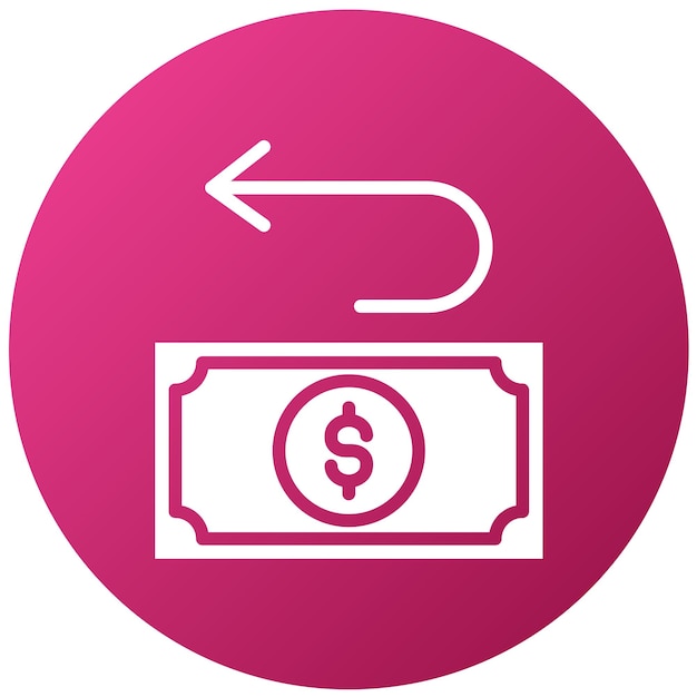 Estilo del icono de devolución de dinero de diseño vectorial