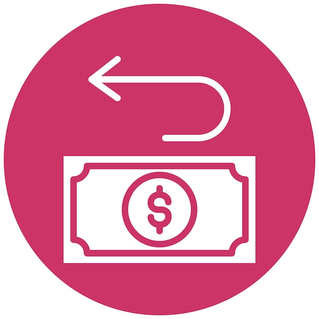 Estilo del icono de devolución de dinero de diseño vectorial