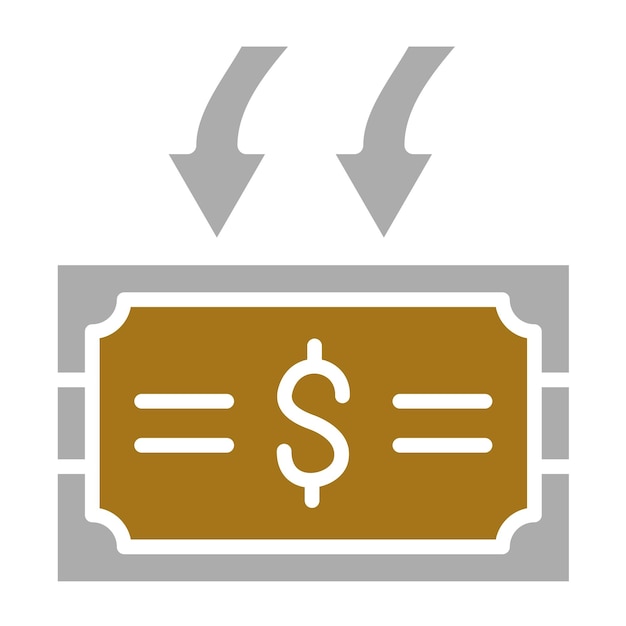 Estilo del icono de devolución de dinero de diseño vectorial