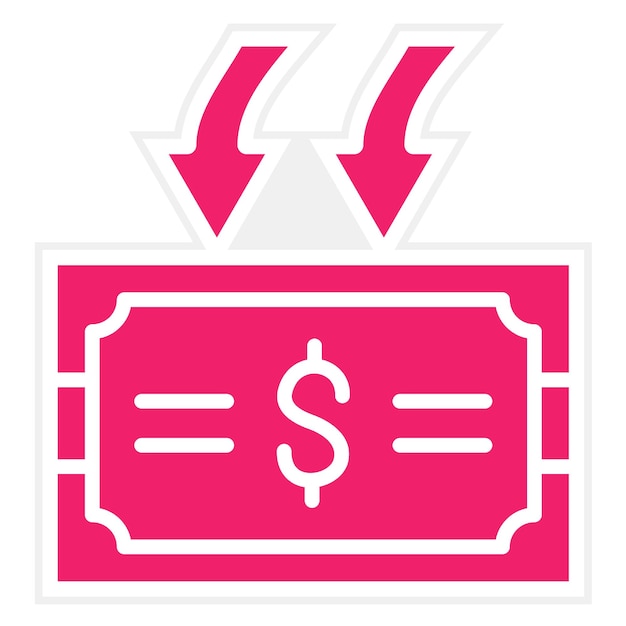 Estilo del icono de devolución de dinero de diseño vectorial