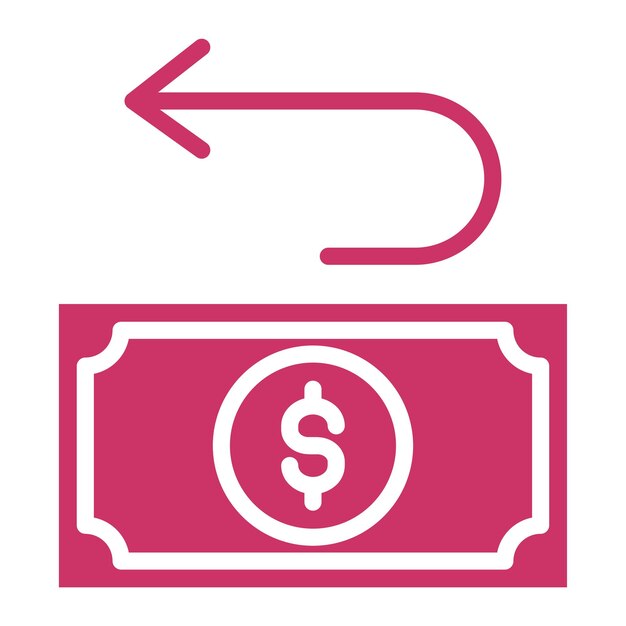 Estilo del icono de devolución de dinero de diseño vectorial