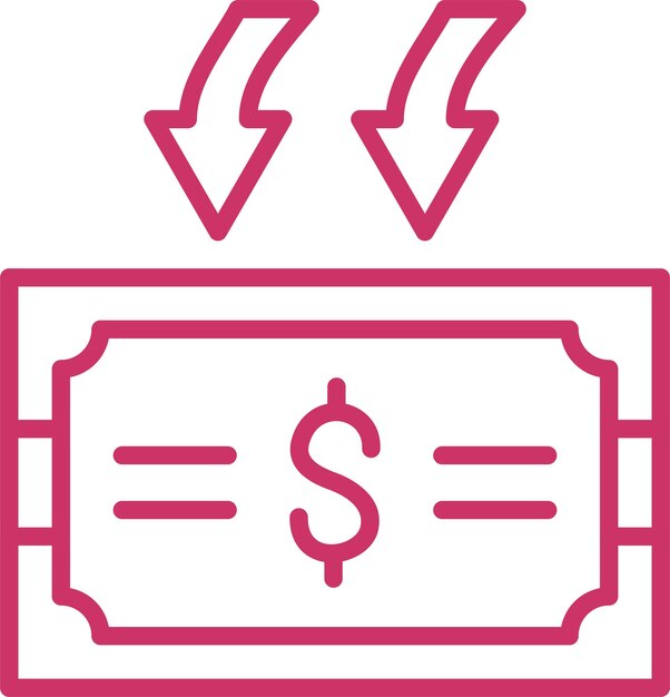Estilo del icono de devolución de dinero de diseño vectorial