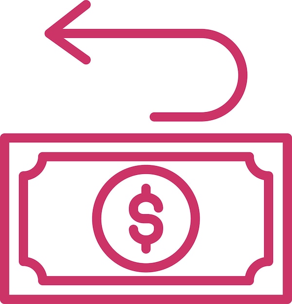 Estilo del icono de devolución de dinero de diseño vectorial