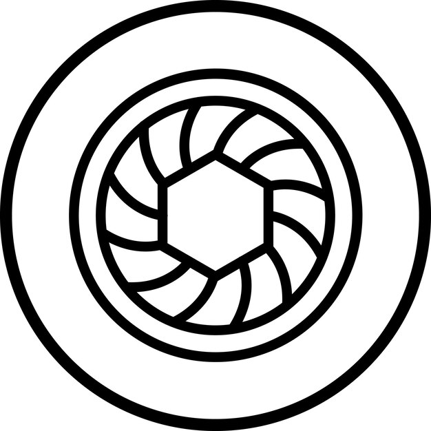 Estilo del icono del diafragma de diseño vectorial