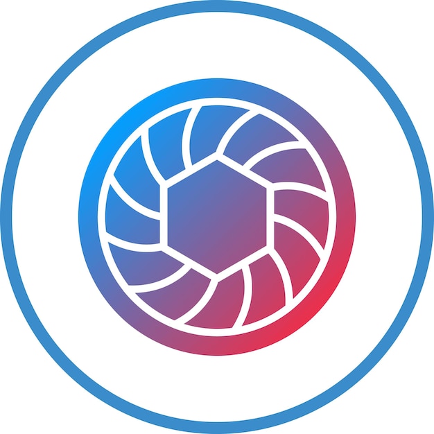 Estilo del icono del diafragma de diseño vectorial