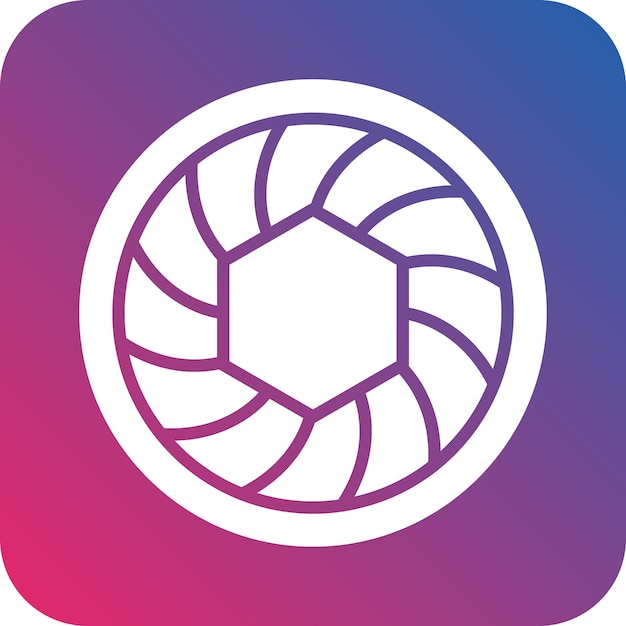 Estilo del icono del diafragma de diseño vectorial