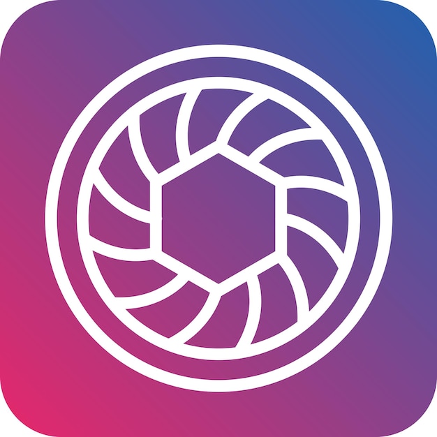 Estilo del icono del diafragma de diseño vectorial