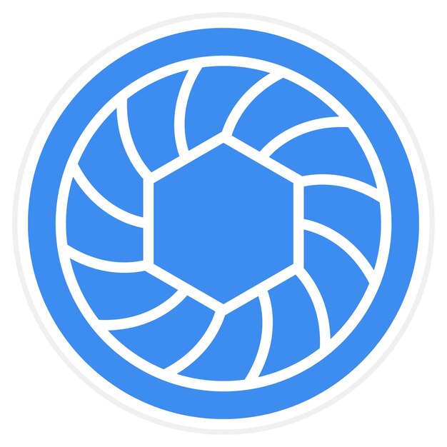 Estilo del icono del diafragma de diseño vectorial