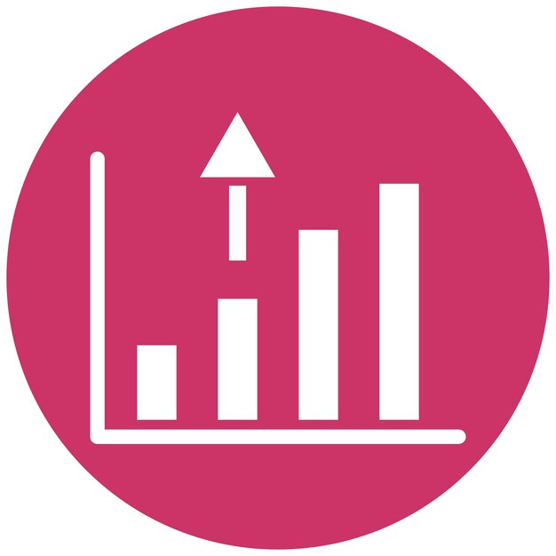 Estilo del icono del diagrama de crecimiento del diseño vectorial