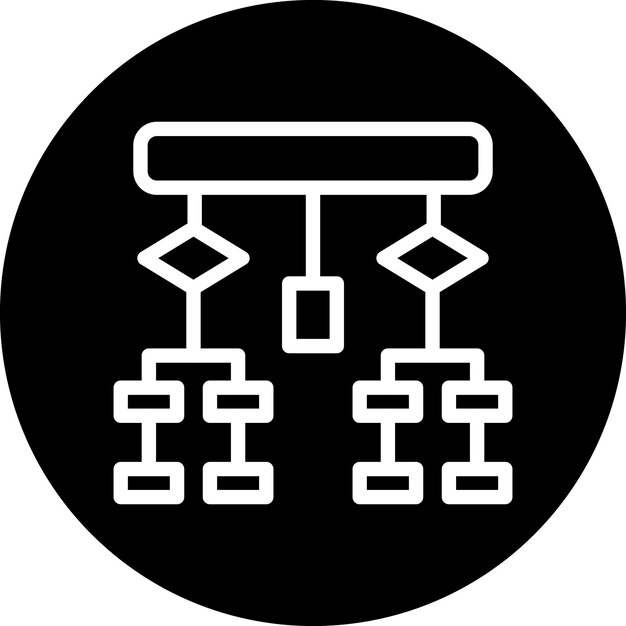 Estilo del icono del diagrama de flujo de diseño vectorial