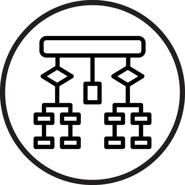 Estilo del icono del diagrama de flujo de diseño vectorial