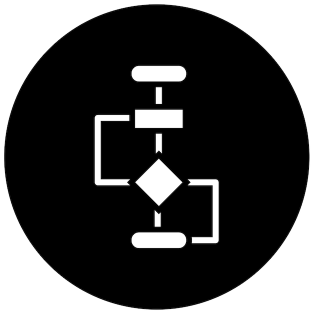 Estilo del icono del diagrama de flujo de diseño vectorial