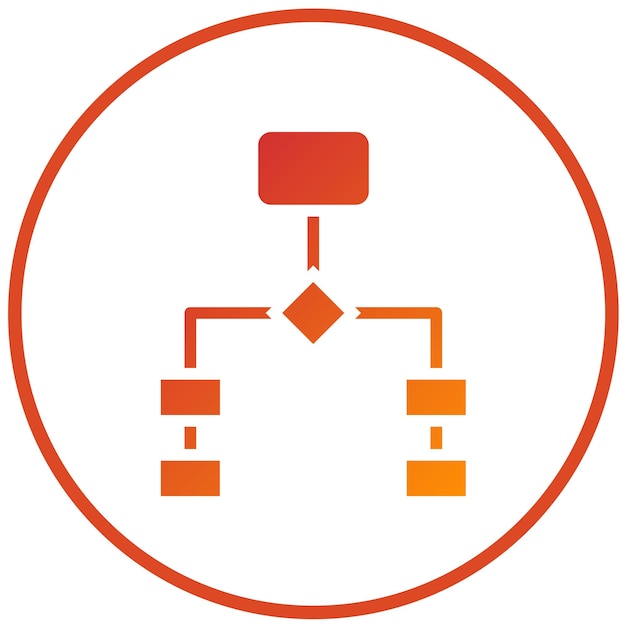 Estilo del icono del diagrama de flujo de diseño vectorial