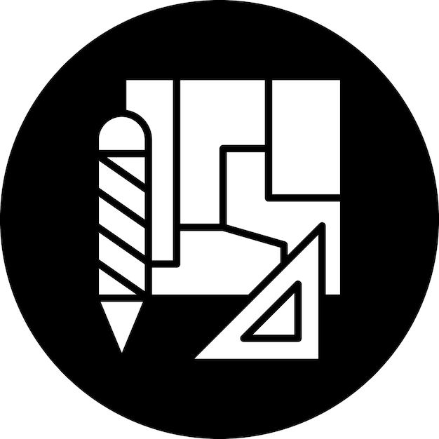 Estilo de icono de dibujo de ingeniería de diseño vectorial