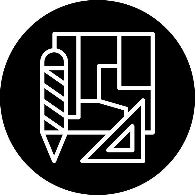 Estilo de icono de dibujo de ingeniería de diseño vectorial