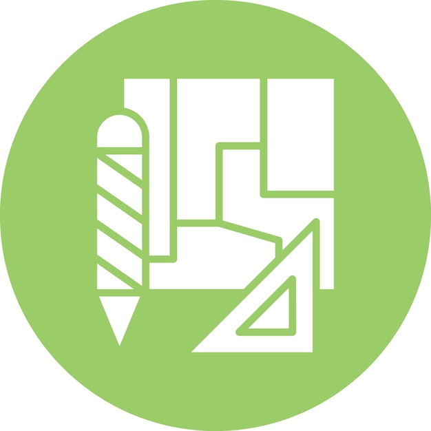Estilo de icono de dibujo de ingeniería de diseño vectorial