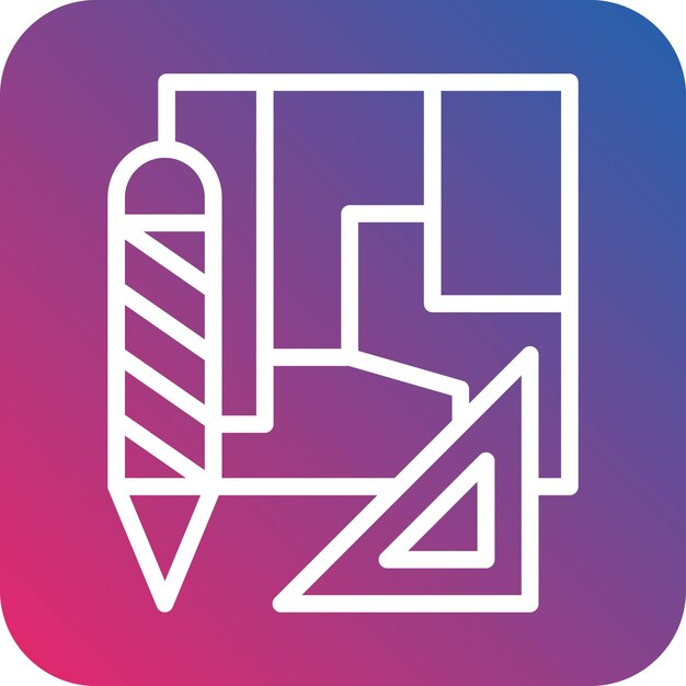 Estilo de icono de dibujo de ingeniería de diseño vectorial