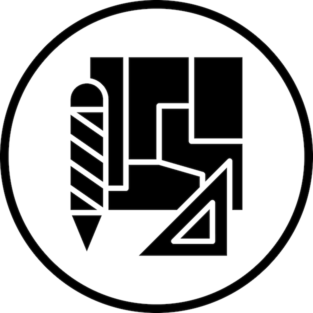 Estilo de icono de dibujo de ingeniería de diseño vectorial