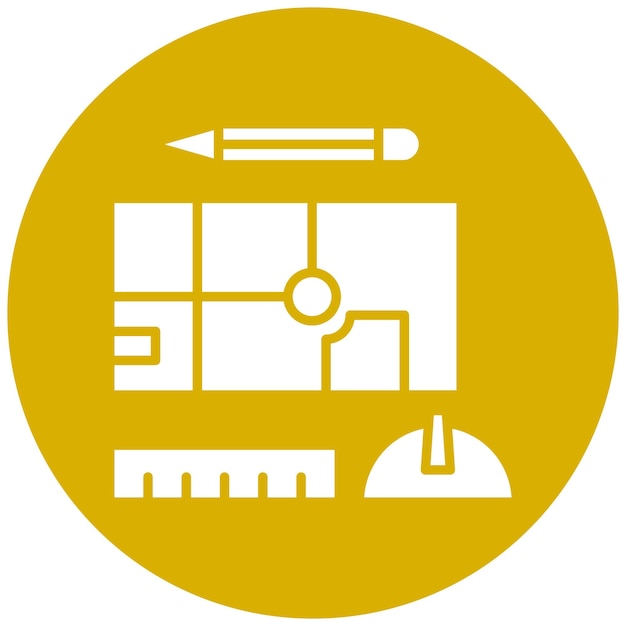 Estilo de icono de dibujo de ingeniería de diseño vectorial