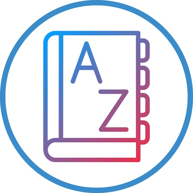 Estilo del icono del diccionario de diseño vectorial