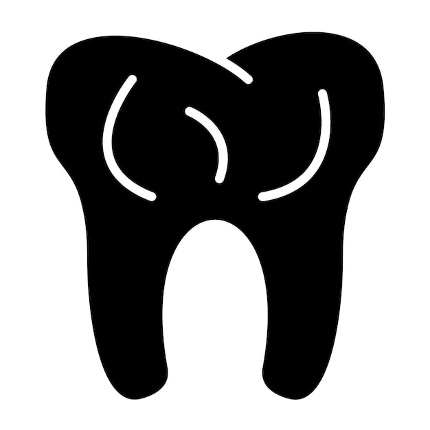 Estilo del icono de los dientes de diseño vectorial