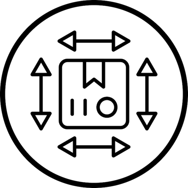 Estilo del icono de la dimensión del diseño vectorial