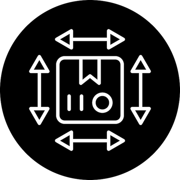 Estilo del icono de la dimensión del diseño vectorial