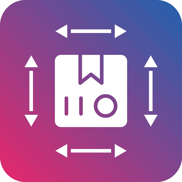 Estilo del icono de la dimensión del diseño vectorial