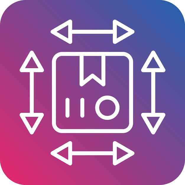 Estilo del icono de la dimensión del diseño vectorial