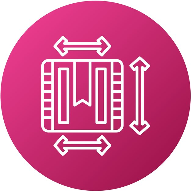 Estilo del icono de la dimensión del diseño vectorial