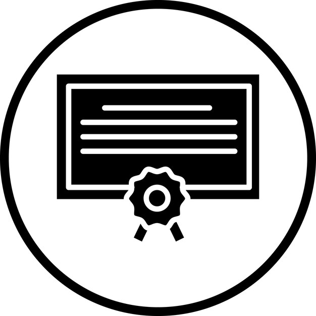 Estilo del icono del diploma de diseño vectorial