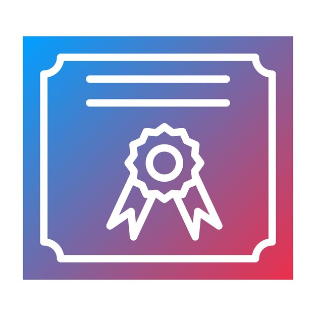 Estilo del icono del diploma de diseño vectorial