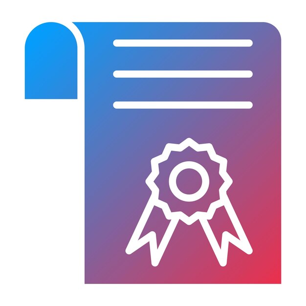 Estilo del icono del diploma de diseño vectorial