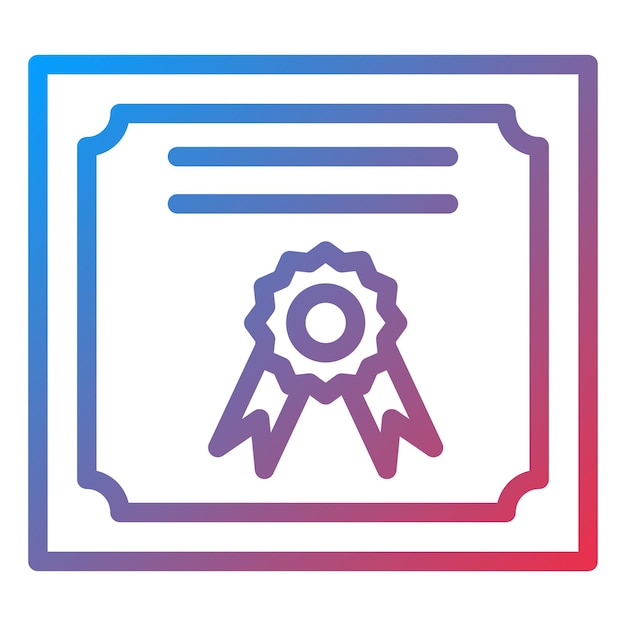 Estilo del icono del diploma de diseño vectorial