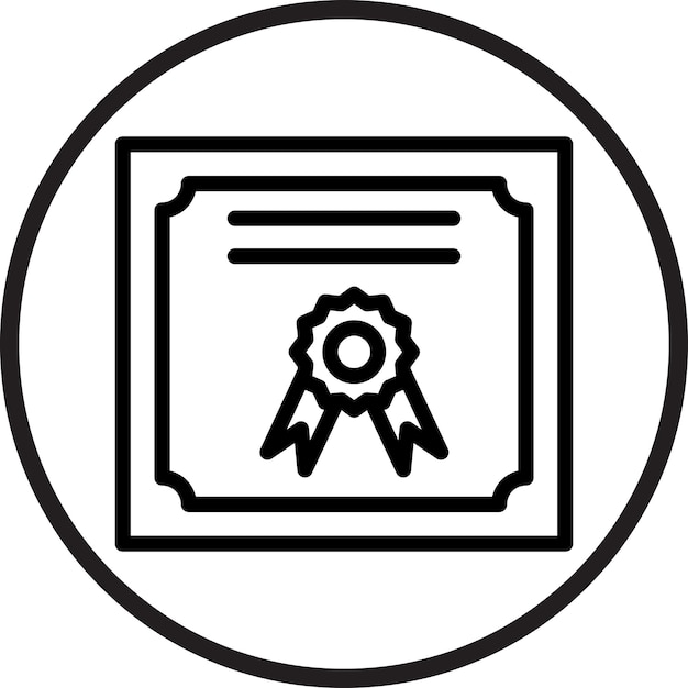 Estilo del icono del diploma de diseño vectorial