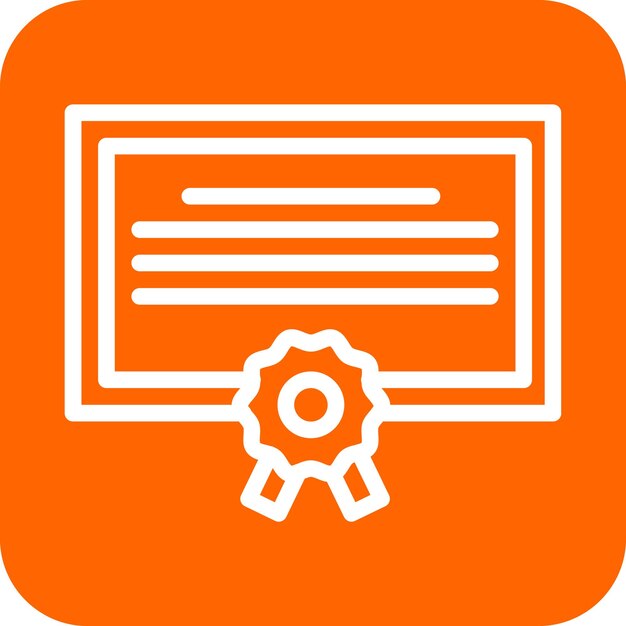 Estilo del icono del diploma de diseño vectorial